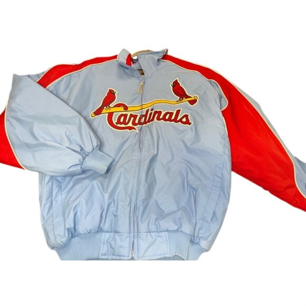 Majestic St Louis Cardinals Cooperstown Blue Red‎ Fleece Jacket Mens M